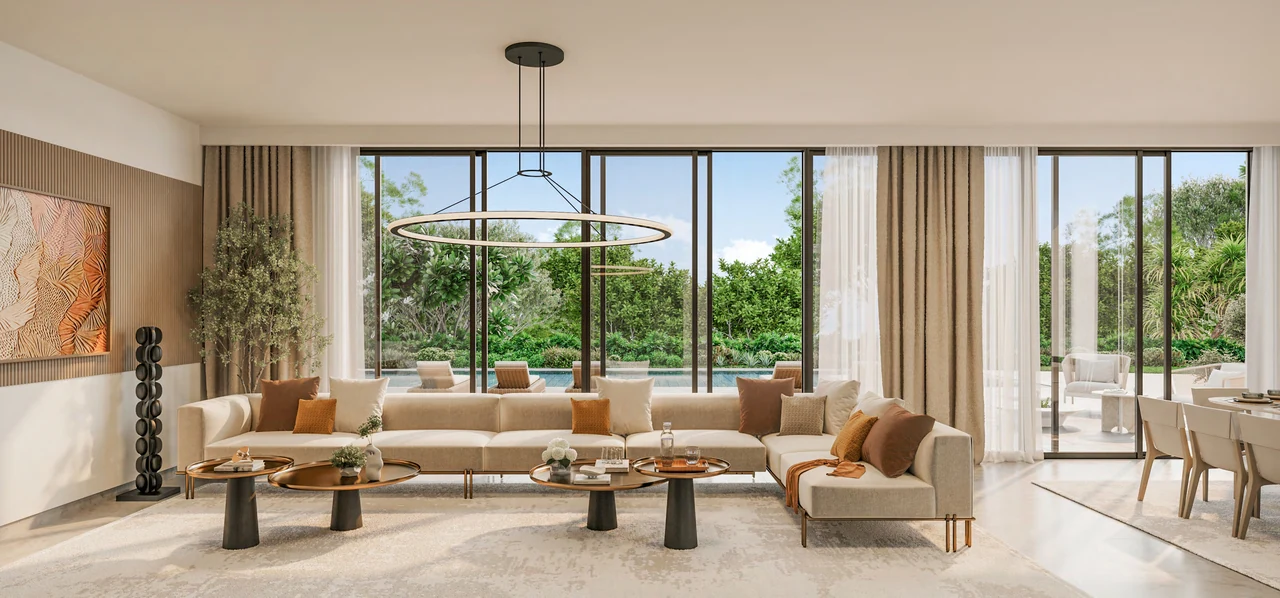 Villas - living room interior · Tbilisi Waterfront · preliminary visualisation