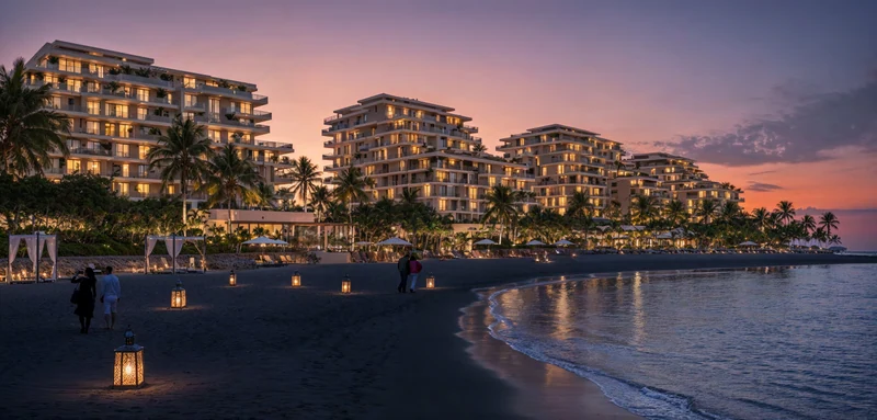 Beachfront at dusk